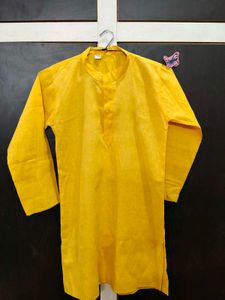 Yellow Cotton Kurta Set