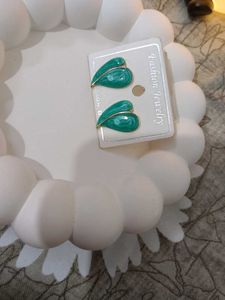 Teardrop Enamel &amp; Gold Tone Earrings