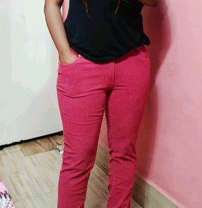 "Electric Fuchsia" coloured Corduroy Pants