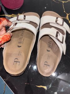 Cream Double Strap Sandals