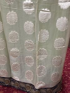 Elegant Lime Green Saree with Brocade Pallu