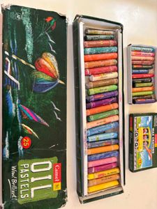 Camel Oil Pastels & Wax Crayons Set
