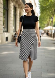 Striped Wrap Skirt