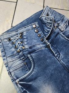 High Waisted Blue Wash Jeans