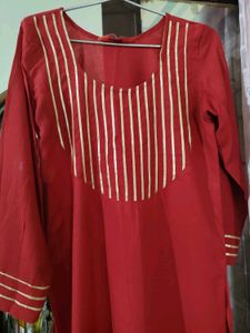 Red kurta and sharara set (without dupatta)