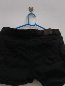 Black Denim Shorts