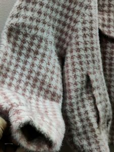 Imported women's houndstooth tweed jacket/sweater