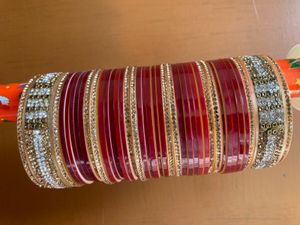 Red &amp; Gold Bridal Chura Set