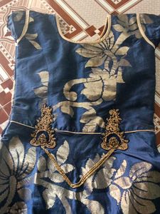 Blue Brocade Lehenga Choli