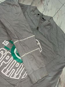 Grey "Free Spirit" Zip Up Top