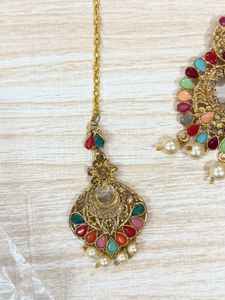 Colorful Maang Tikka Set