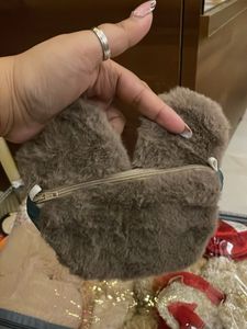 Cute Fuzzy Bear-Shaped Clutch