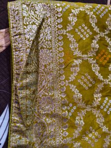 Elegant Mustard Bandhani Saree