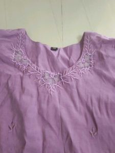 Purple Embroidered Kurta  set suit