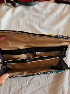 Embroidered Teal Green Saree Wallet Clutch