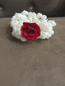 Floral Bracelet with Red Rose Accent