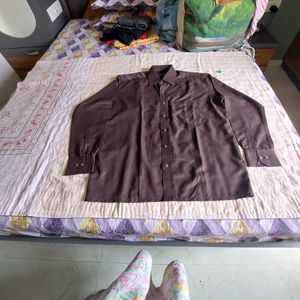 Men's Brown Striped Dress Shirt