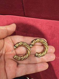 Gold Twisted Hoop Earrings
