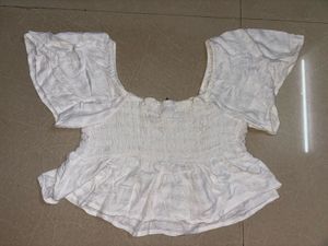 Chic White Peplum Top
