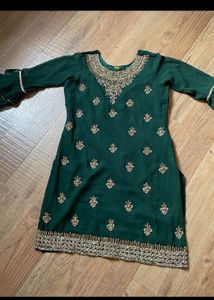 Elegant Green Kurta Set with Sharara