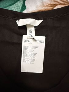 h&amp;m Ribbed Knit Scoop Neck T-Shirt