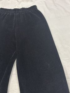 Black Corduroy Wide Leg Pants