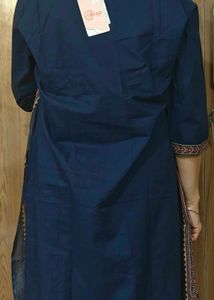 Printed Cotton Kurta Set with Dupatta &amp; Plazzo