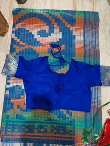 Royal Blue Embroidered Blouse