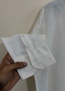Men's Classic White Linen Shirt
