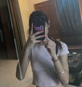Baby Pink Cropped Tee