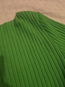Green Ribbed Button-Up Cardigan Top