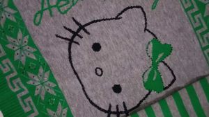 Hello Kitty Green &amp; Gray Sweater