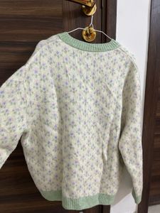 ZARA Pastel Floral Knit Cardigan