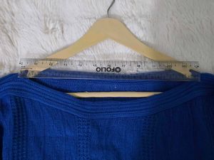 Cobalt Blue Cable Knit Sweater
