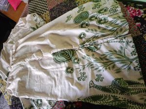 White Kurta with Green Print