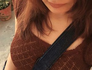 Brown Knit Cropped Top