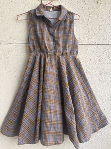 Cute Check Pattern Mini Dress