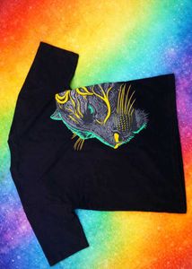 Graphic Black T-Shirt with Panther Design