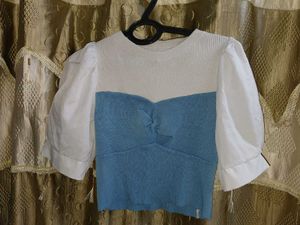 Cute Color Block Puff Sleeve Top