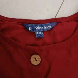 Chic Maroon Pure Cotton Co-ord Set for Kids
