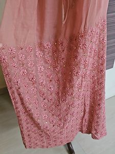 Pink Kurta With Plazzo And Dupatta