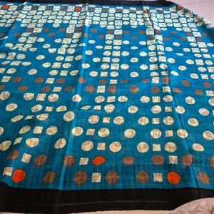 Daily Wear Blue Printed Saree