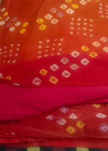 Red Bandhani Saree