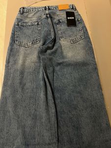 Washed Blue Wide Leg Jeans