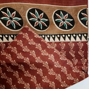 🆕️ Brown Cotton Saree