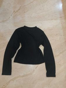 Black Long Sleeve Mock Neck Top