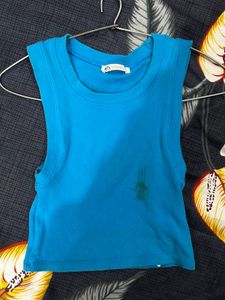 Zara Blue Sleeveless Top