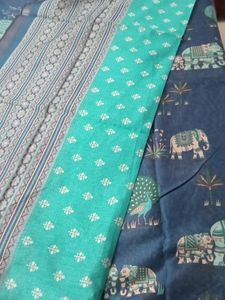 Beautiful Teal Elephant Print Suit