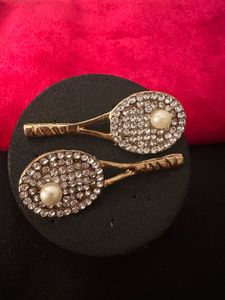 Vintage Rhinestones Tennis Racket brooches