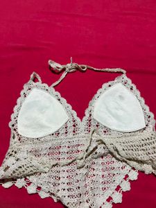SHEIN Crochet Halter Crop Top